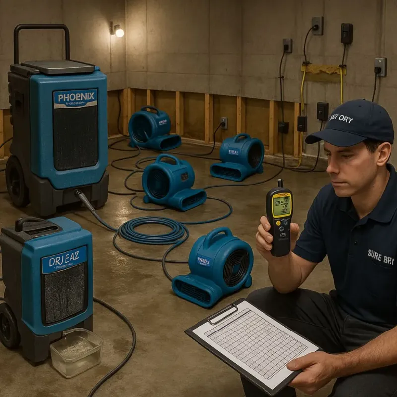 Structural Drying and Dehumidification process in Bracey, VA